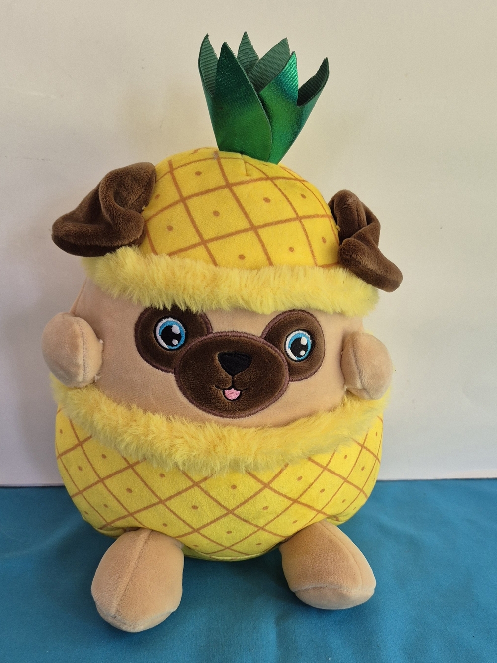 Pineapple Pug Dog Plush Stuffed Animal Squishmallow Style NWT Puppy